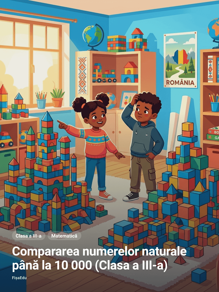 Fișă — Compararea numerelor naturale până la 10 000 (Clasa a III-a)