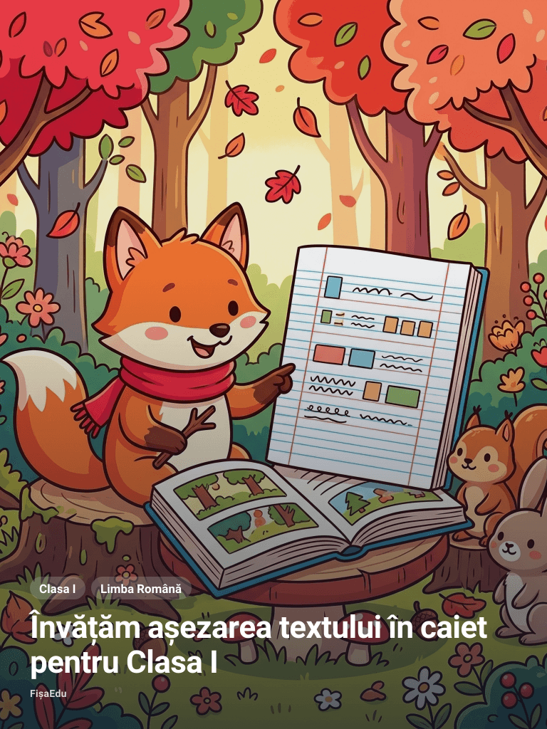 Învățăm așezarea textului în caiet pentru Clasa I