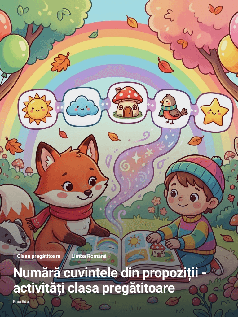 Numără cuvintele din propoziții - activități clasa pregătitoare