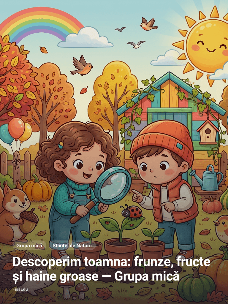 Descoperim toamna: frunze, fructe și haine groase — Grupa mică