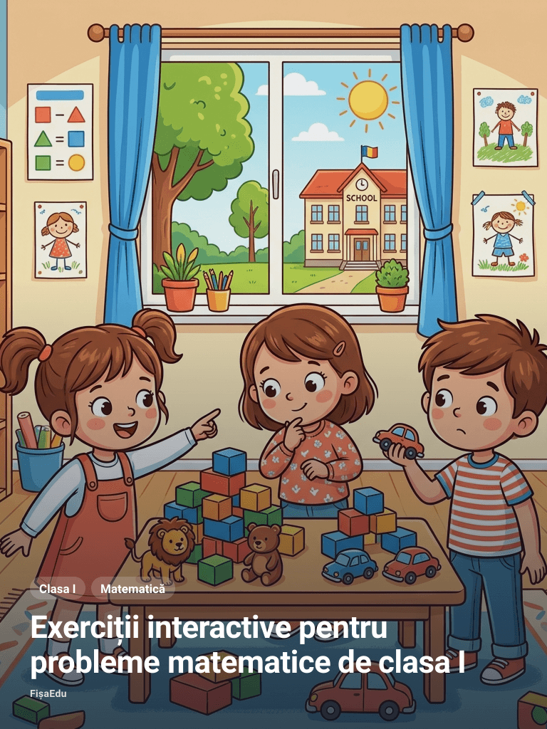 Exerciții interactive pentru probleme matematice de clasa I