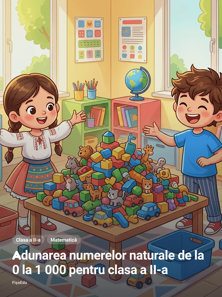 Adunarea numerelor naturale de la 0 la 1 000 pentru clasa a II-a