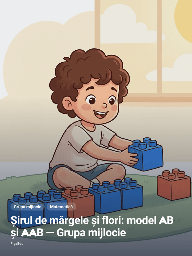 Șirul de mărgele și flori: model AB și AAB — Grupa mijlocie